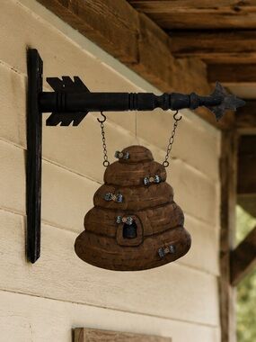 K&K Interiors Rustic Hanging Beehive Wall Decor